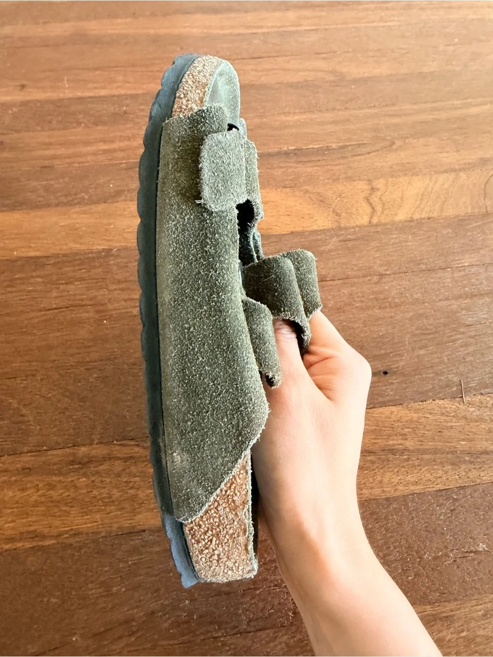 Birkenstock Arizona Soft Footbed Suede Thyme Tonal EU 35 US 4‑4.5 Medium‑Narrow